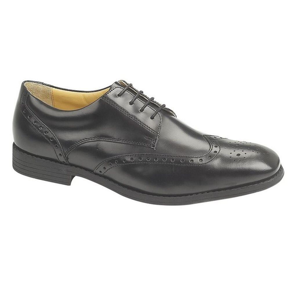 Tredflex Mens Leather High Shine Brogues / Black